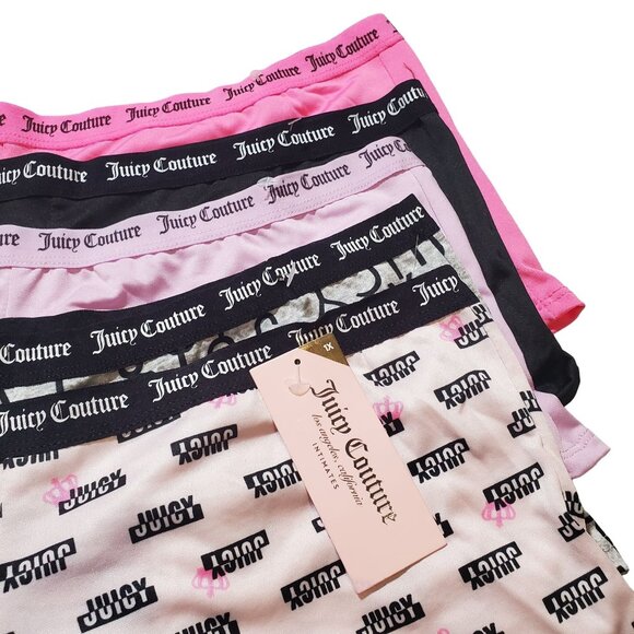 Juicy Couture intimates womens 5pack underwear boyshorts multicolor Size 1X new - Picture 5 of 10